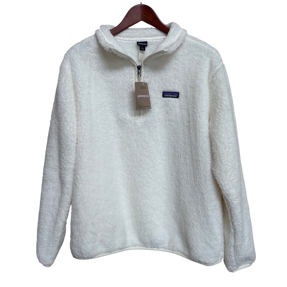 NWT Patagonia Womens Los Gatos 1/4-Zip Fleece Pullover Birch White 25236 Large